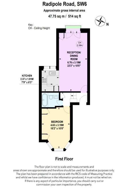 1 bedroom flat for sale - floorplan