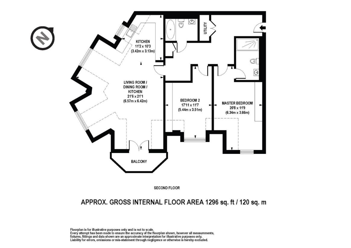 2 bedroom flat for sale - floorplan