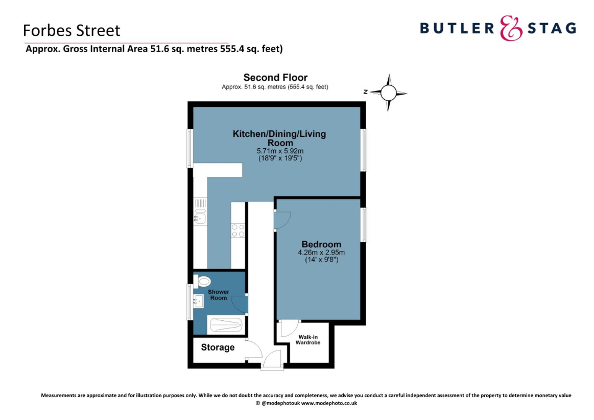 1 bedroom flat for sale - floorplan