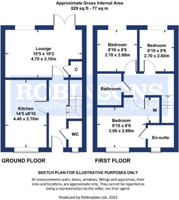 3 bedroom end of terrace house for sale - floorplan