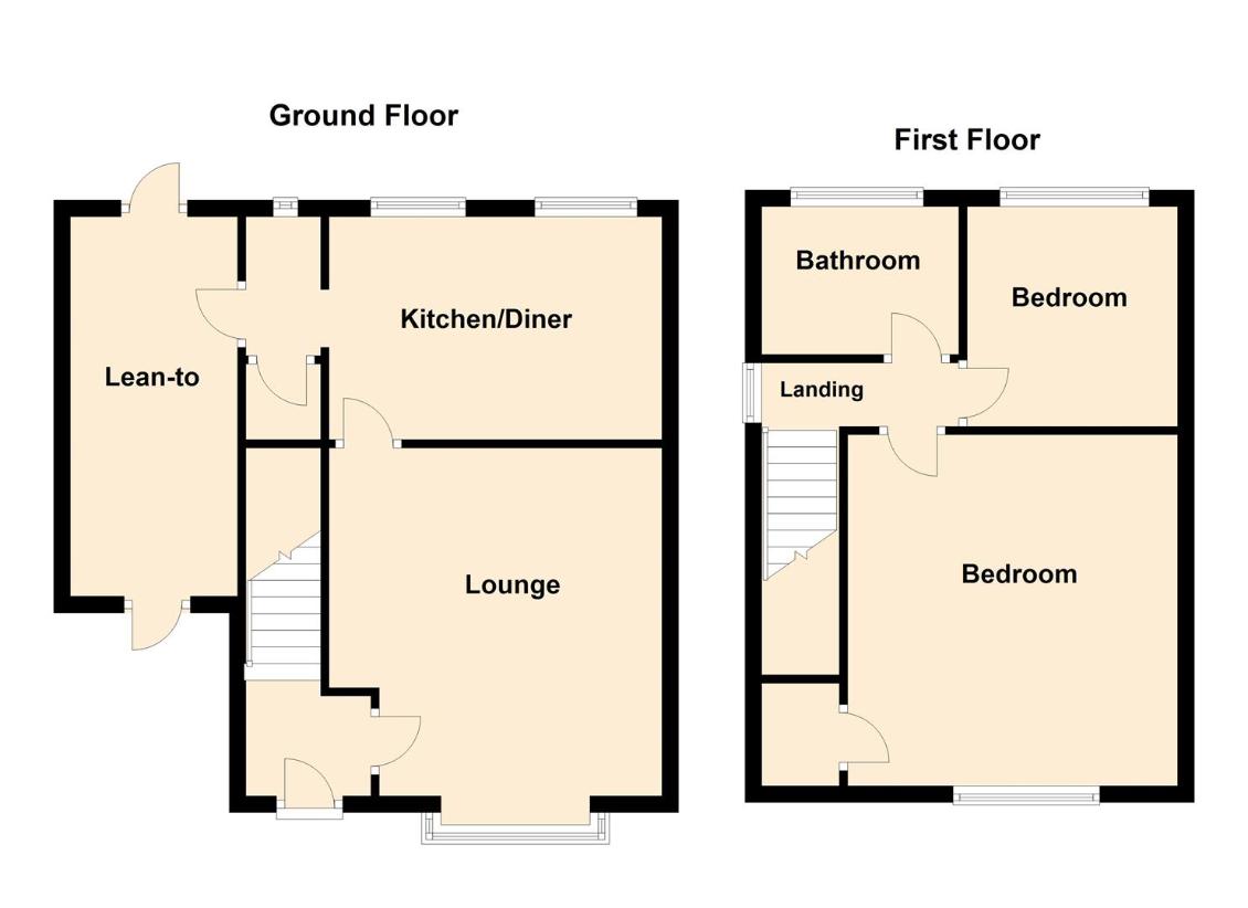 2 bedroom semi-detached house for sale - floorplan