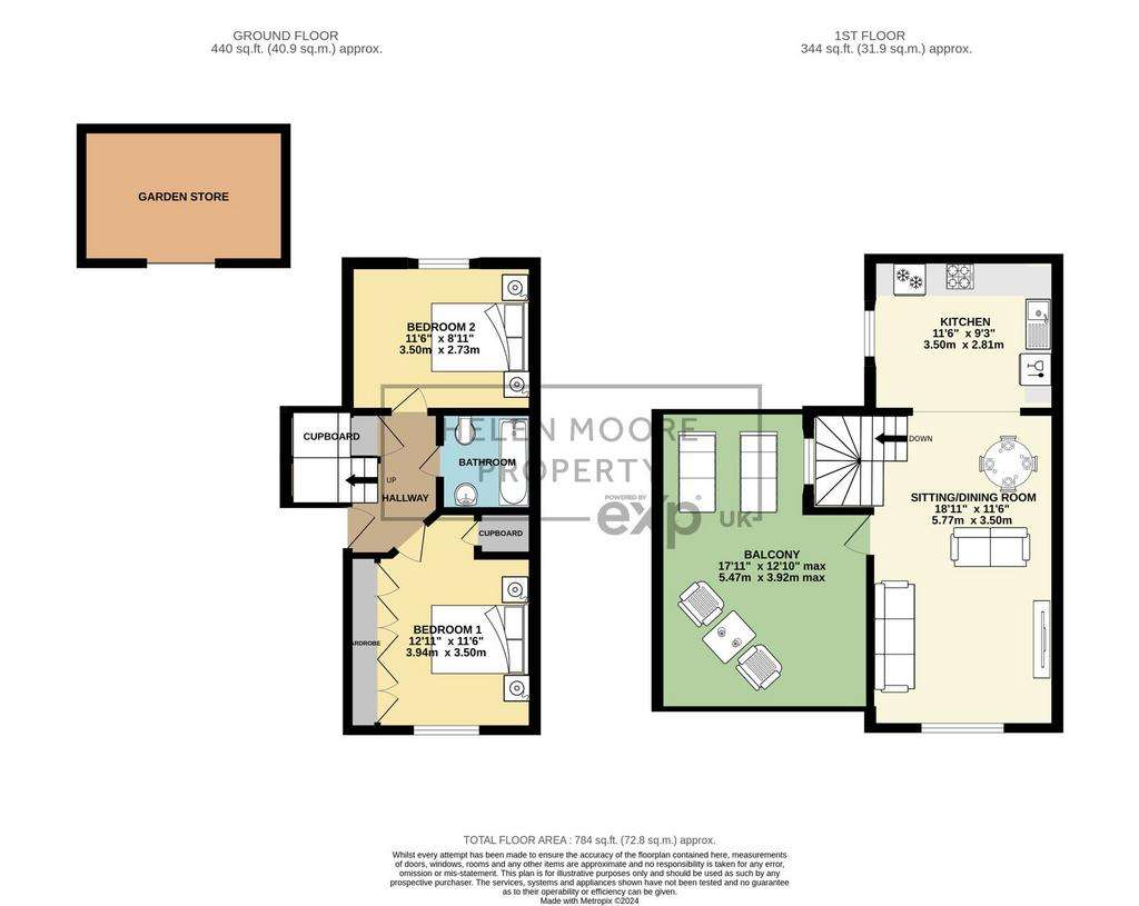 2 bedroom detached house for sale - floorplan