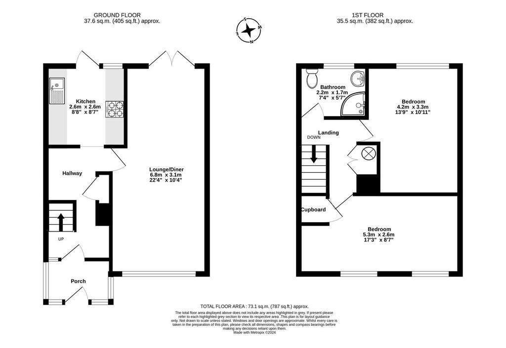 2 bedroom semi-detached house for sale - floorplan