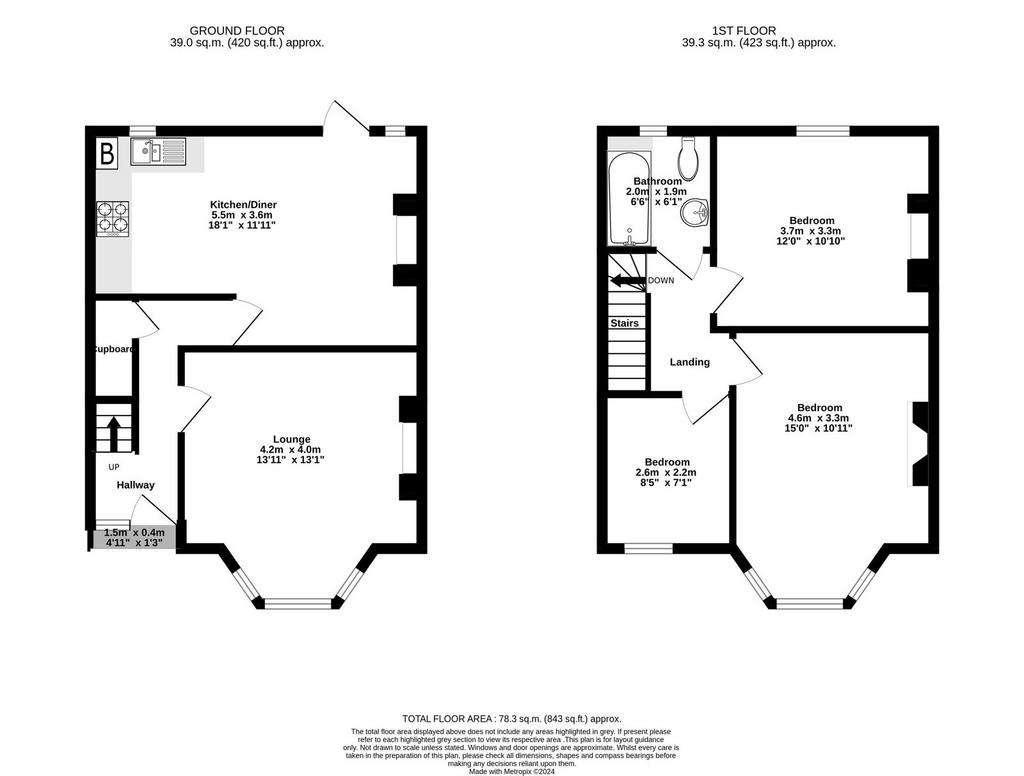 3 bedroom terraced house for sale - floorplan