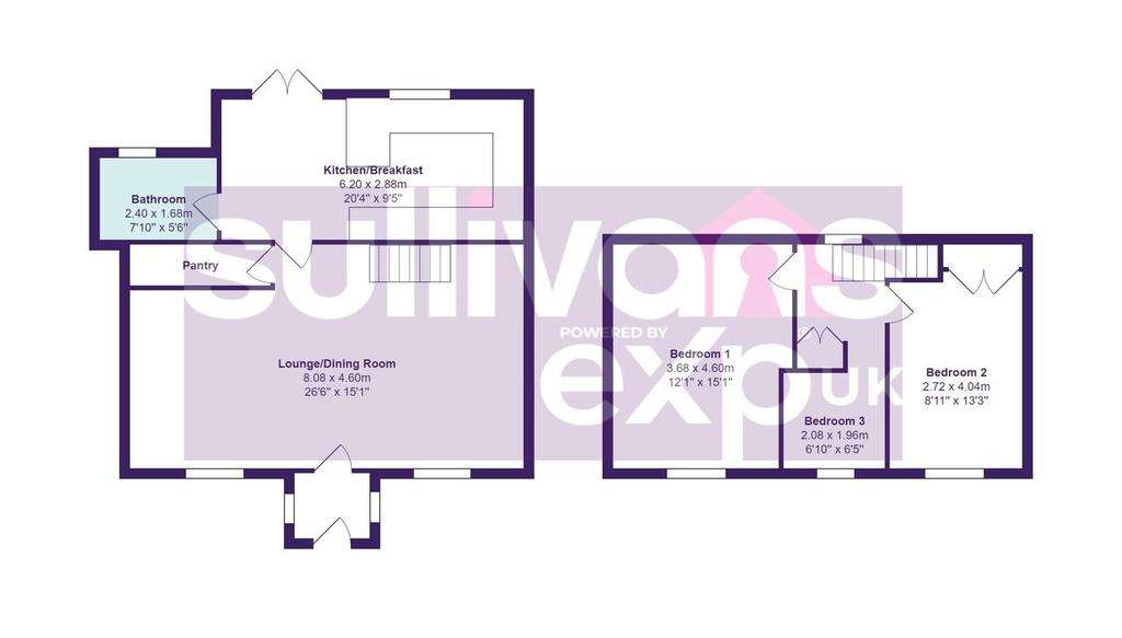 2 bedroom terraced house for sale - floorplan