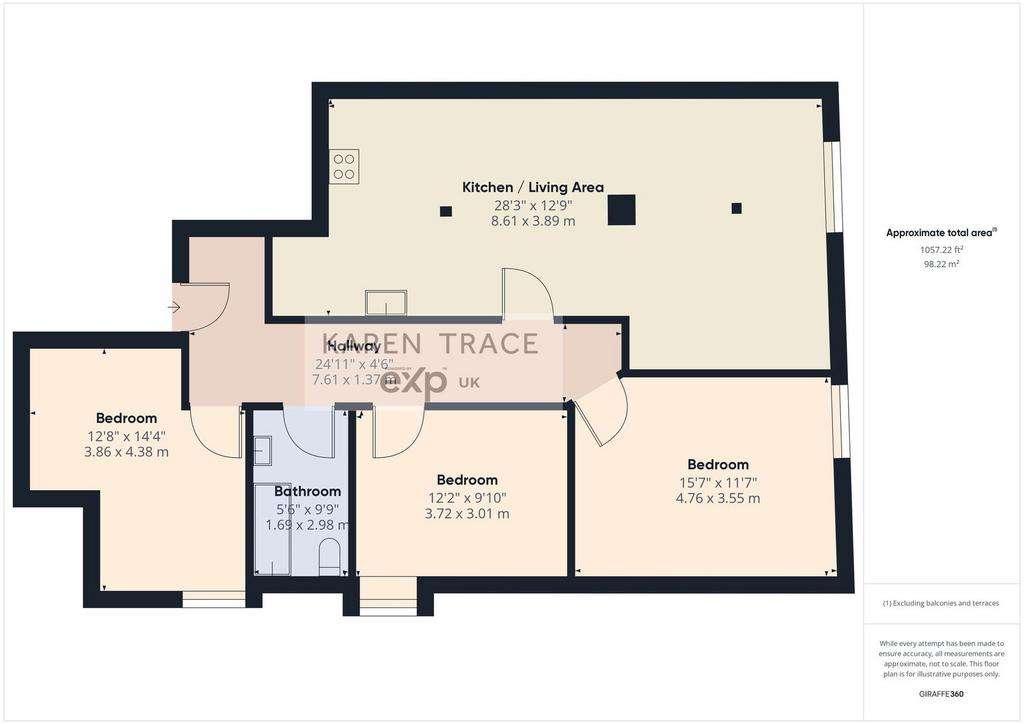 3 bedroom flat for sale - floorplan