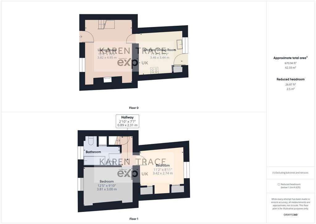 2 bedroom terraced house for sale - floorplan