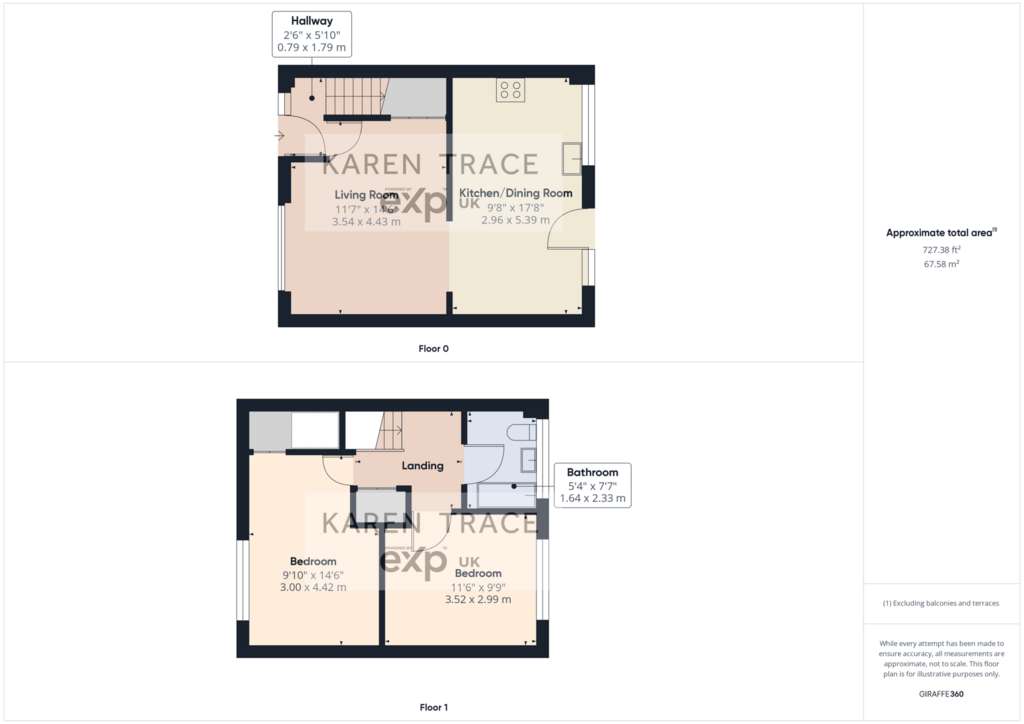 2 bedroom end of terrace house for sale - floorplan