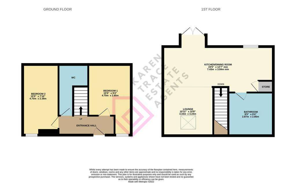 2 bedroom terraced house for sale - floorplan