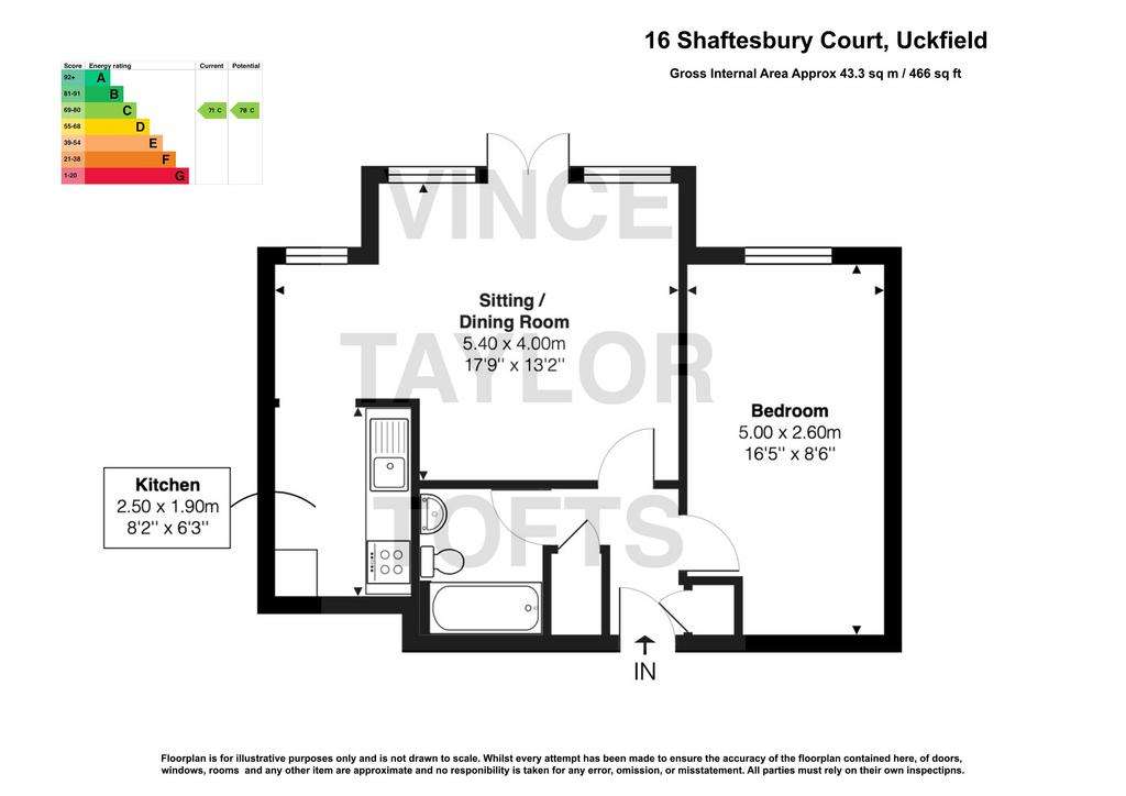 1 bedroom flat for sale - floorplan