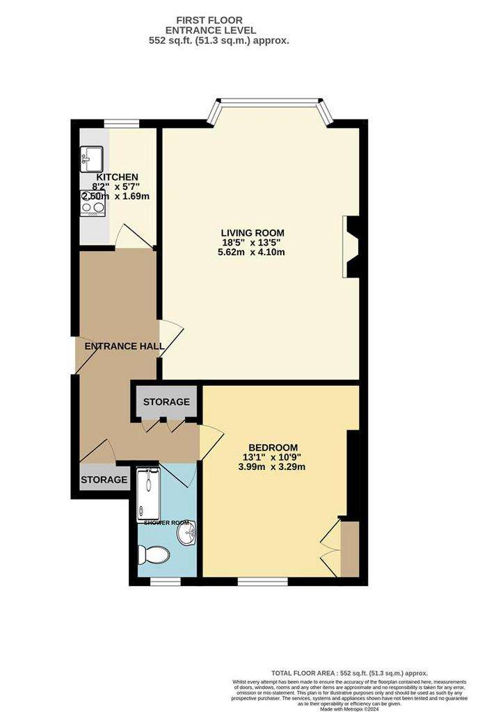 1 bedroom flat for sale - floorplan