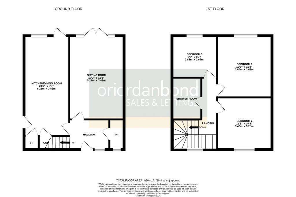 3 bedroom semi-detached house for sale - floorplan