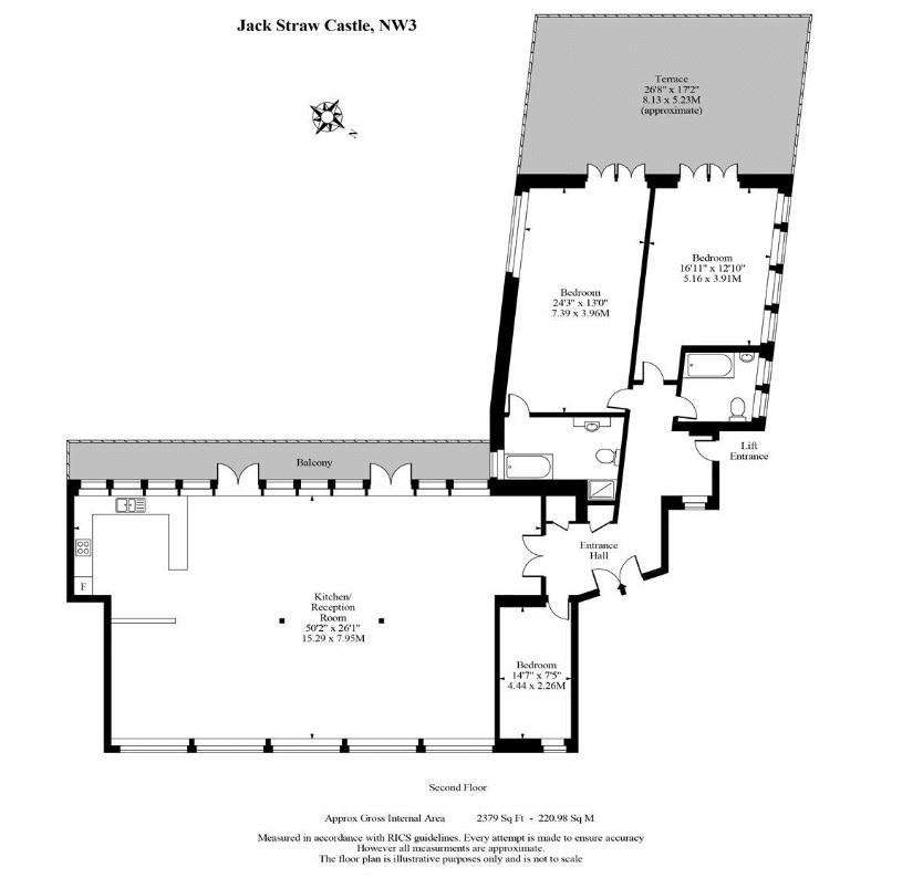 3 bedroom penthouse apartment to rent - floorplan