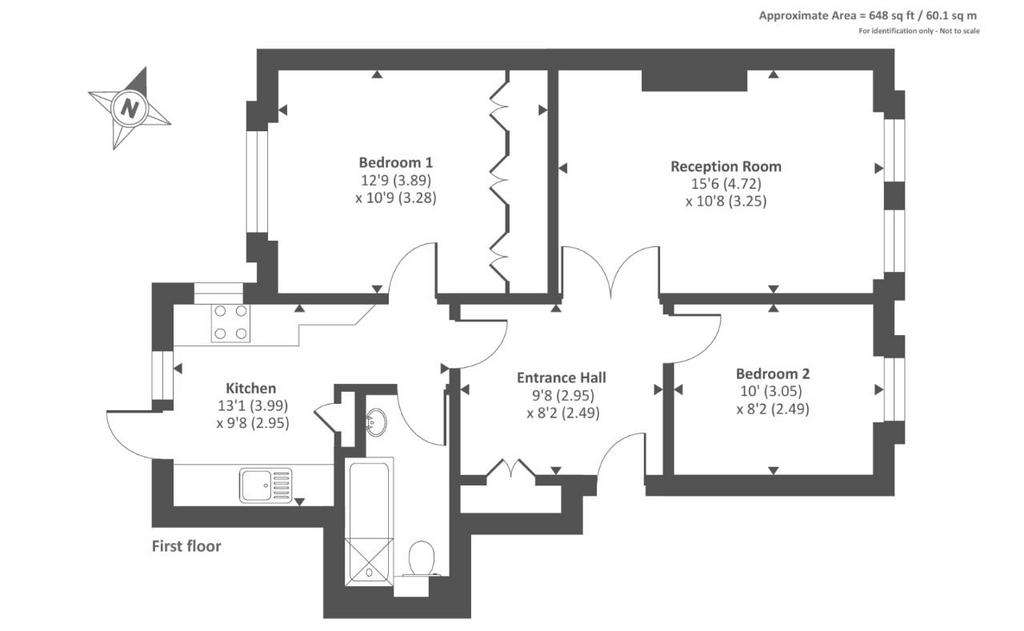 3 bedroom flat to rent - floorplan