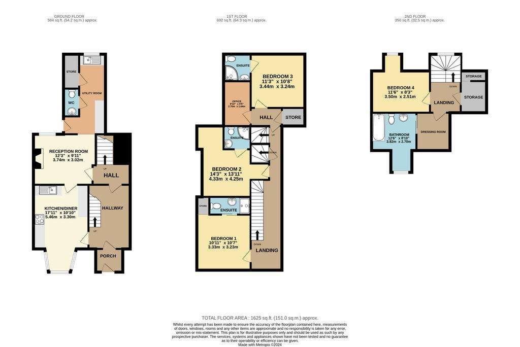 4 bedroom semi-detached house for sale - floorplan