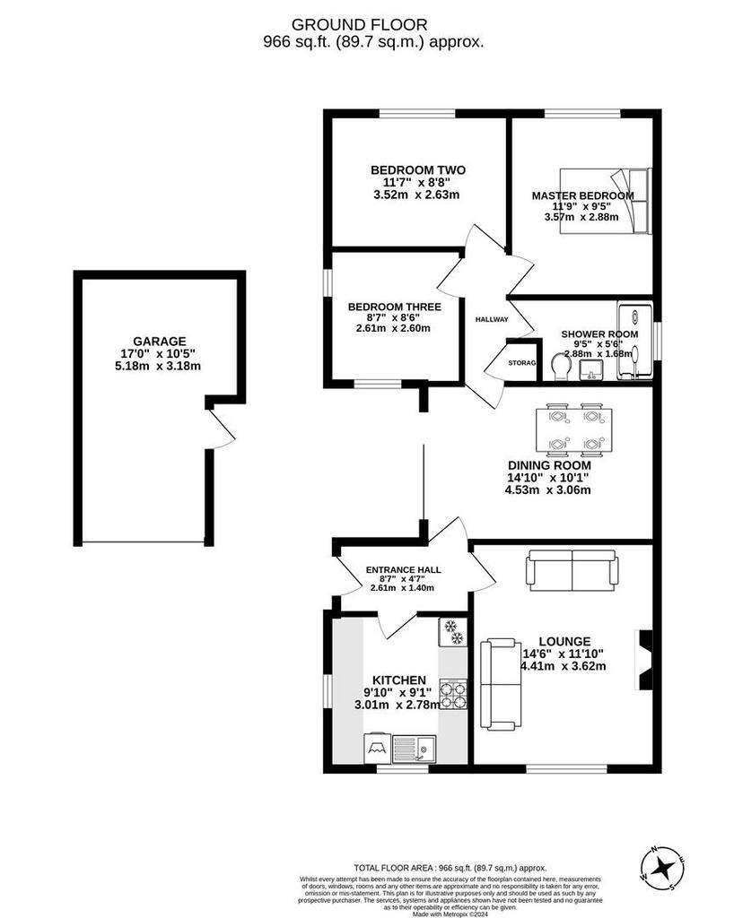 3 bedroom detached bungalow for sale - floorplan