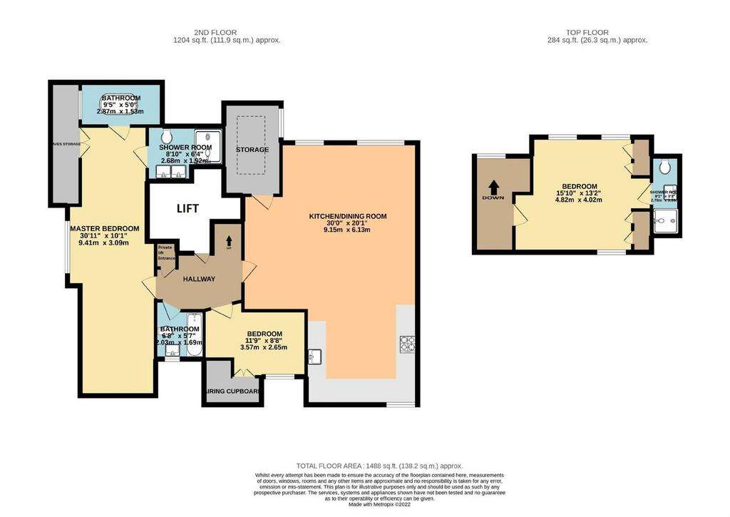 3 bedroom penthouse apartment to rent - floorplan