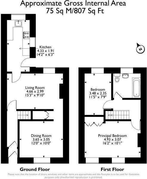 2 bedroom terraced house for sale - floorplan