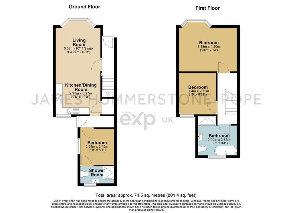 3 bedroom terraced house for sale - floorplan