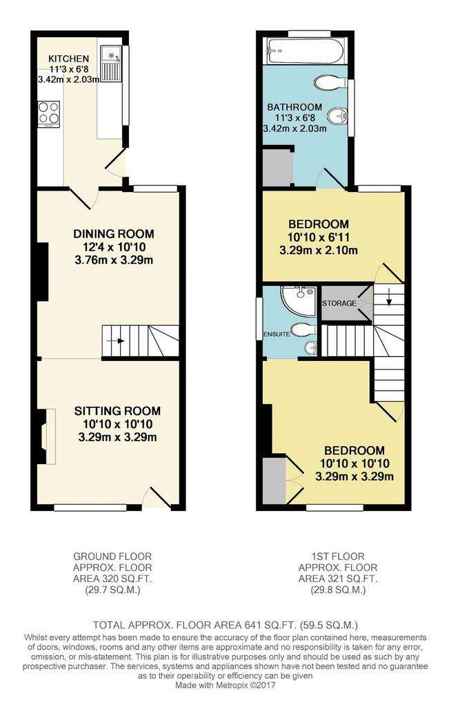 2 bedroom terraced house for sale - floorplan