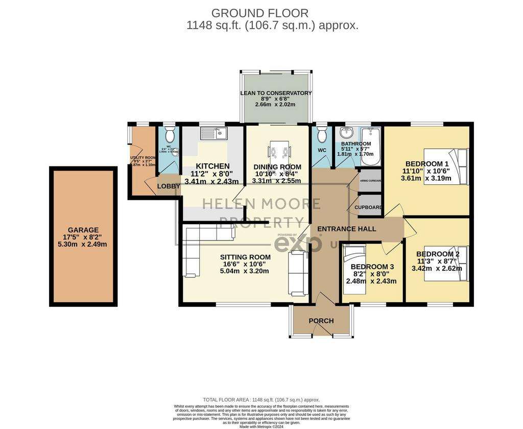 3 bedroom detached bungalow for sale - floorplan