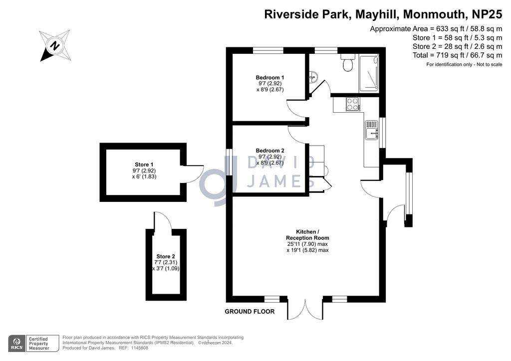 2 bedroom detached house for sale - floorplan