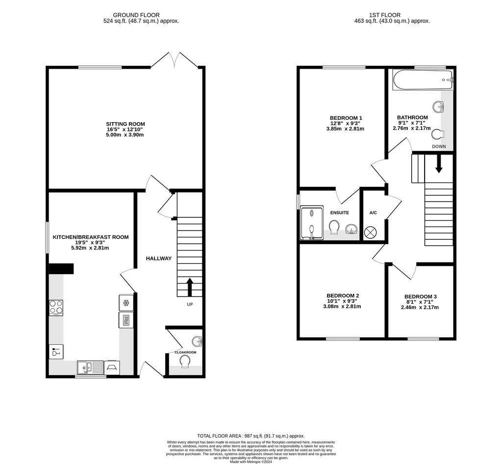 3 bedroom semi-detached house to rent - floorplan