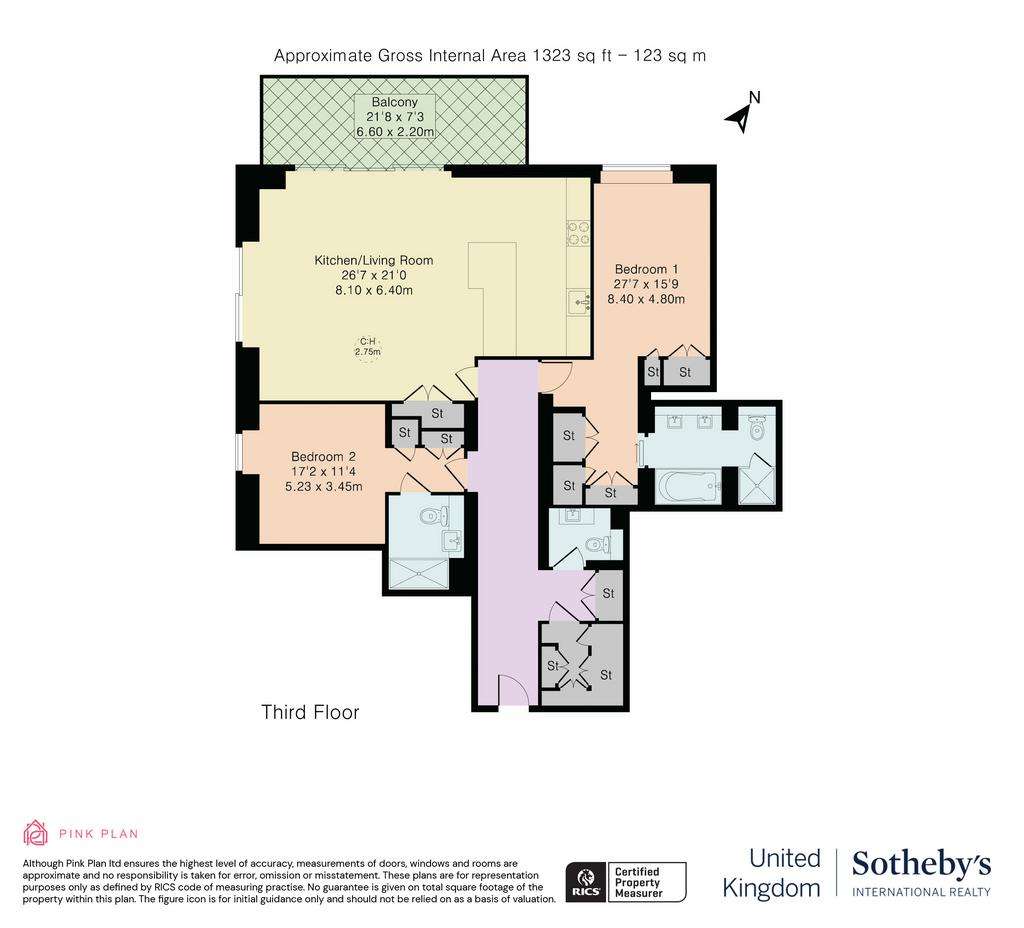 2 bedroom flat to rent - floorplan