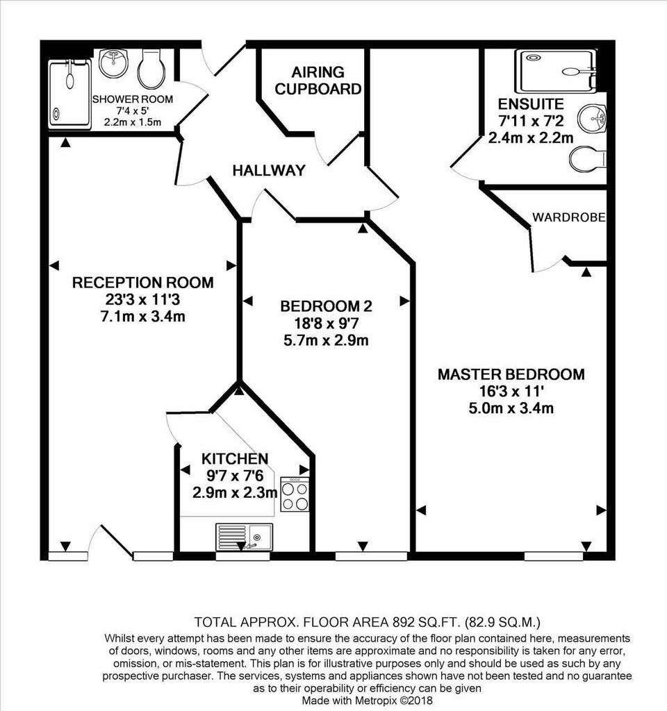 2 bedroom flat for sale - floorplan