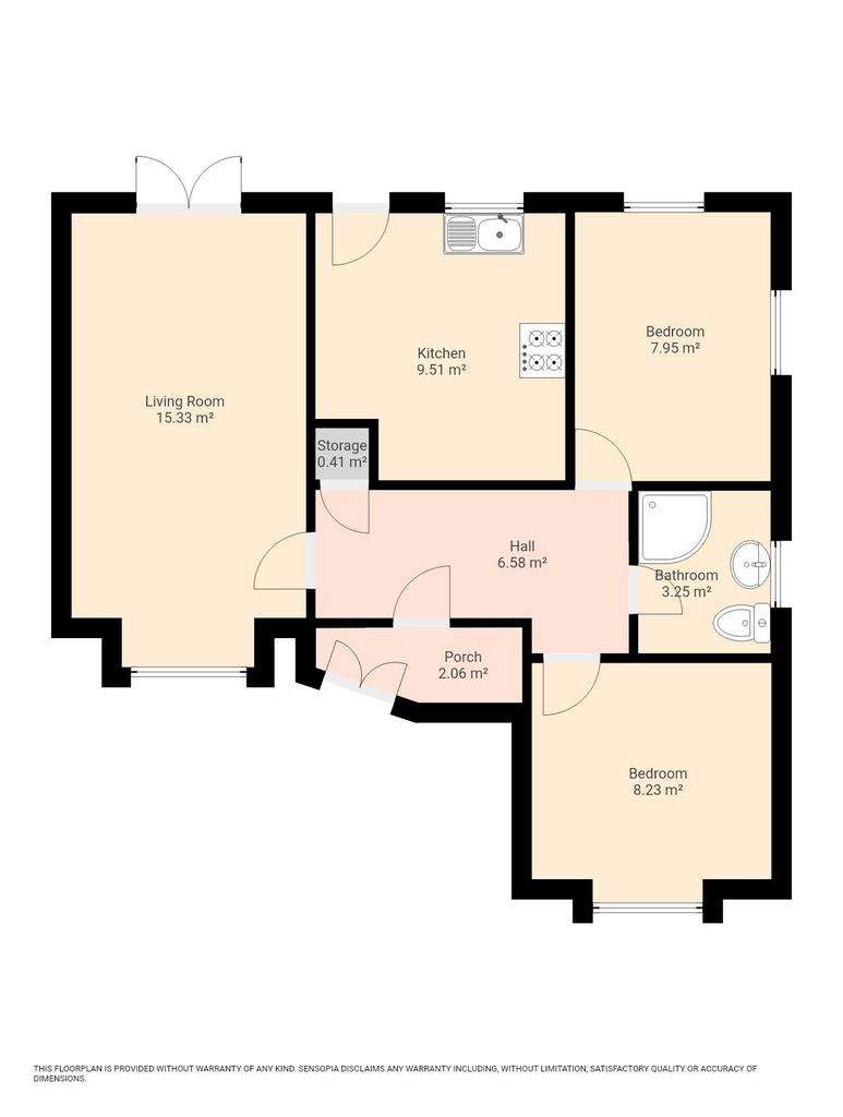 2 bedroom detached bungalow for sale - floorplan