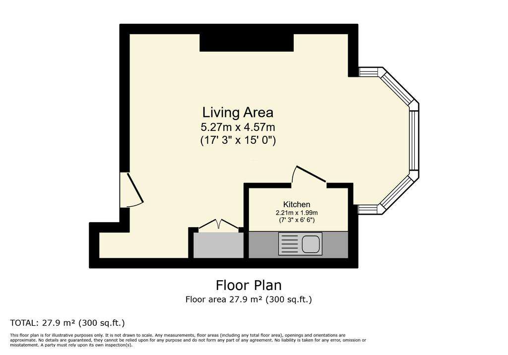 Studio flat to rent - floorplan