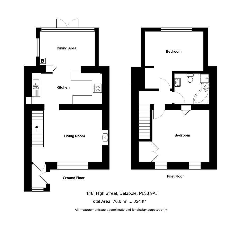 2 bedroom terraced house for sale - floorplan