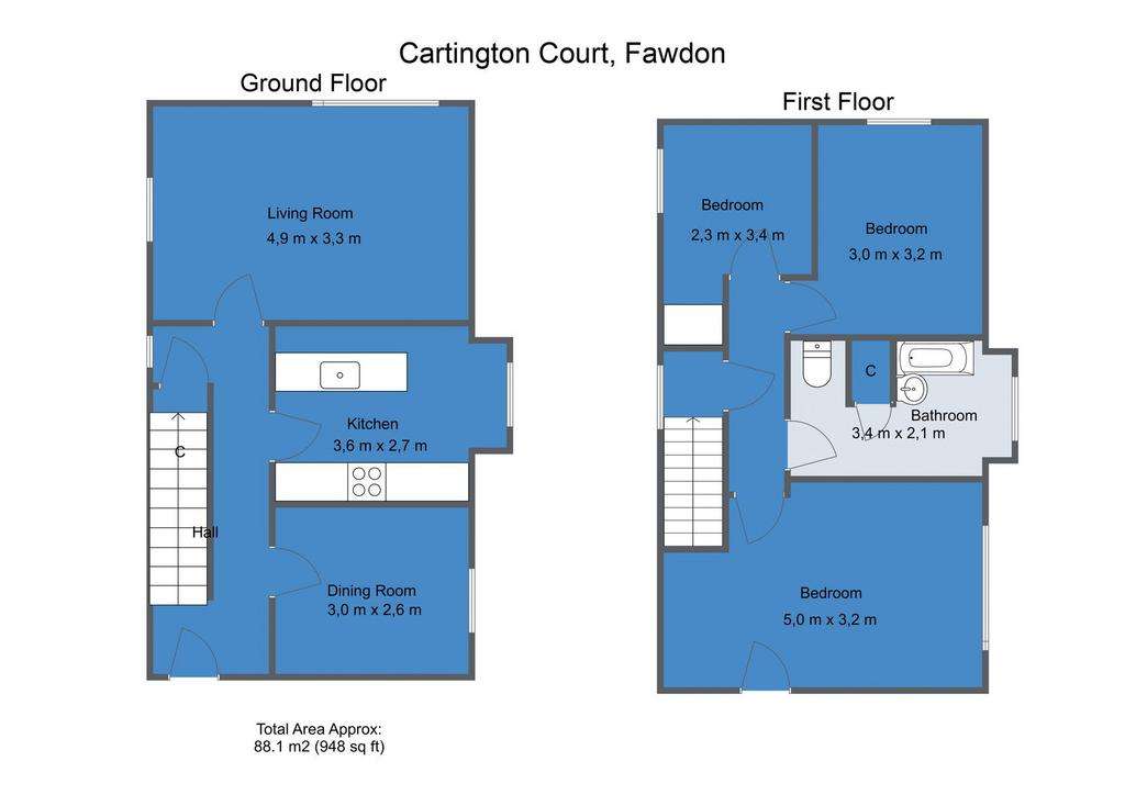 3 bedroom maisonette for sale - floorplan