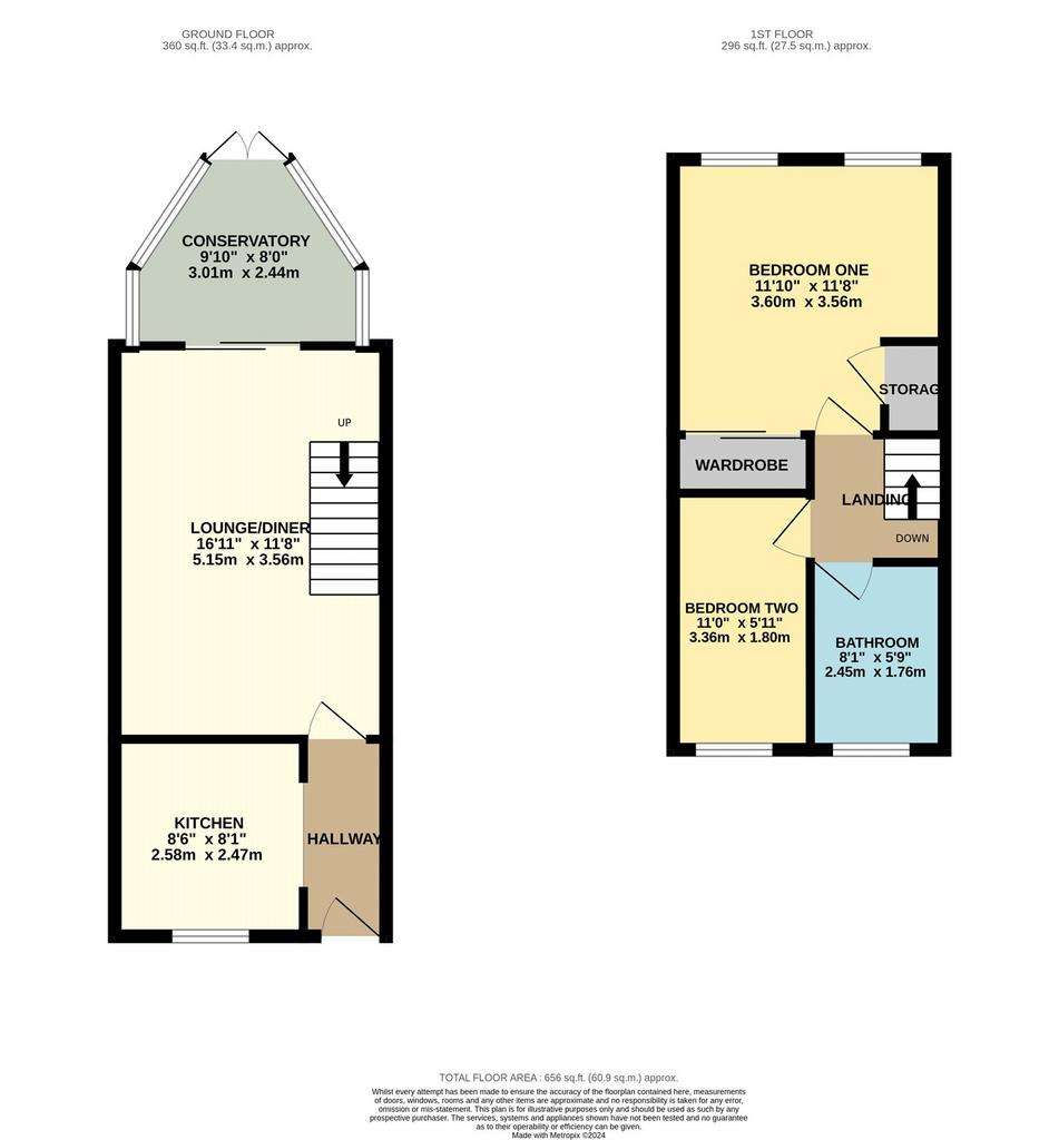 2 bedroom terraced house for sale - floorplan