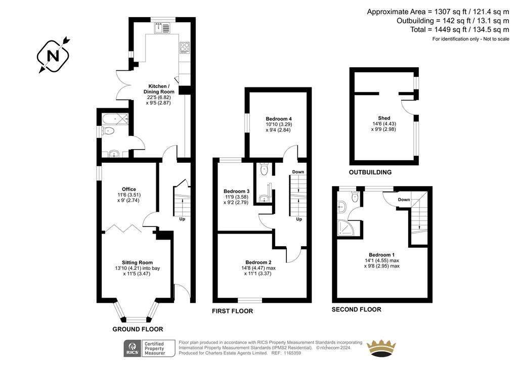 4 bedroom semi-detached house for sale - floorplan