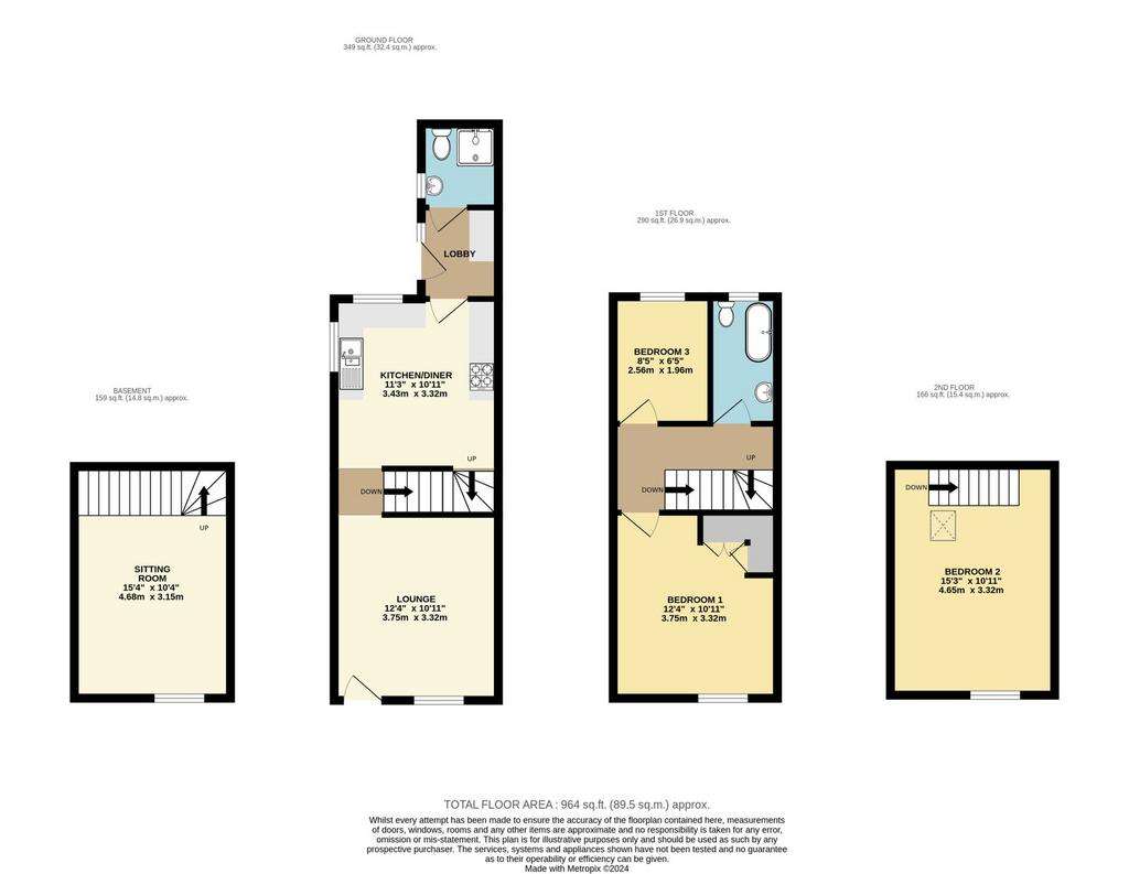 3 bedroom end of terrace house for sale - floorplan