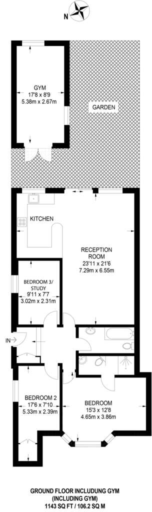 3 bedroom flat to rent - floorplan