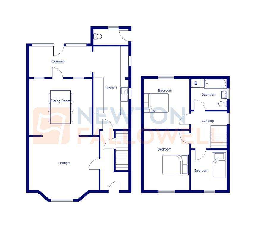 3 bedroom semi-detached house for sale - floorplan