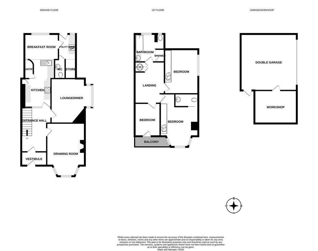 3 bedroom end of terrace house for sale - floorplan