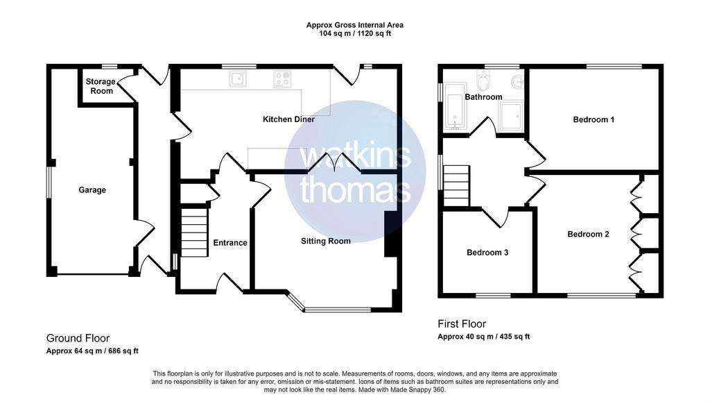 3 bedroom semi-detached house for sale - floorplan