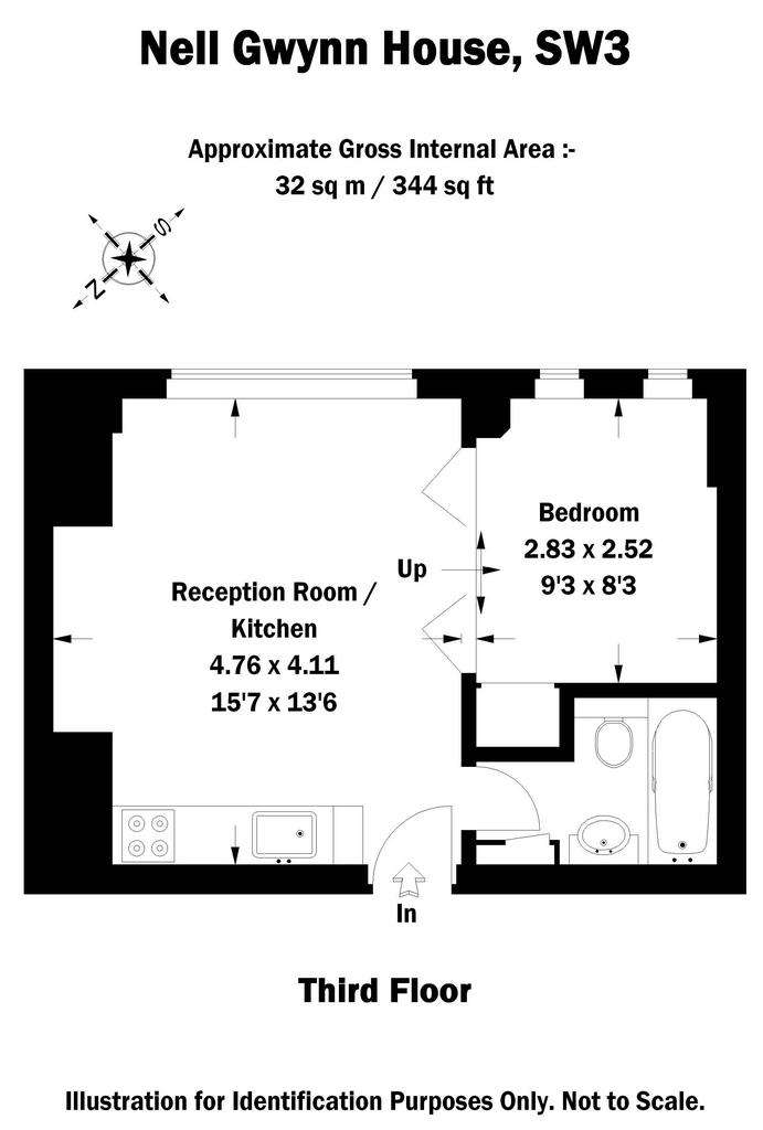 1 bedroom flat to rent - floorplan