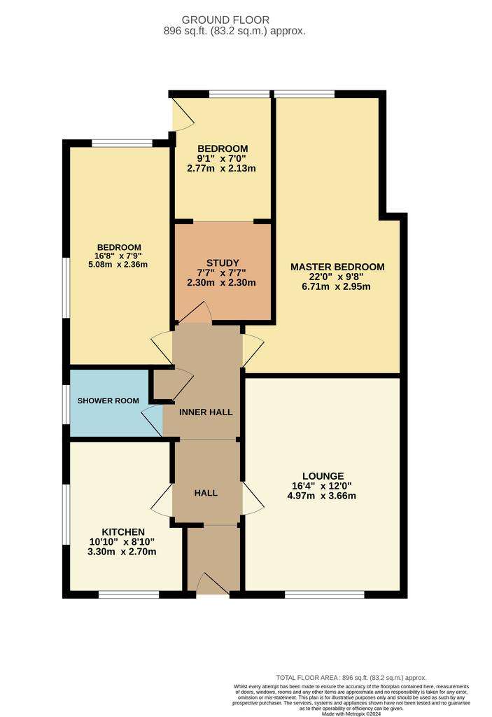 3 bedroom bungalow for sale - floorplan