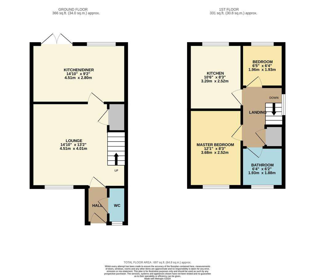 3 bedroom semi-detached house for sale - floorplan