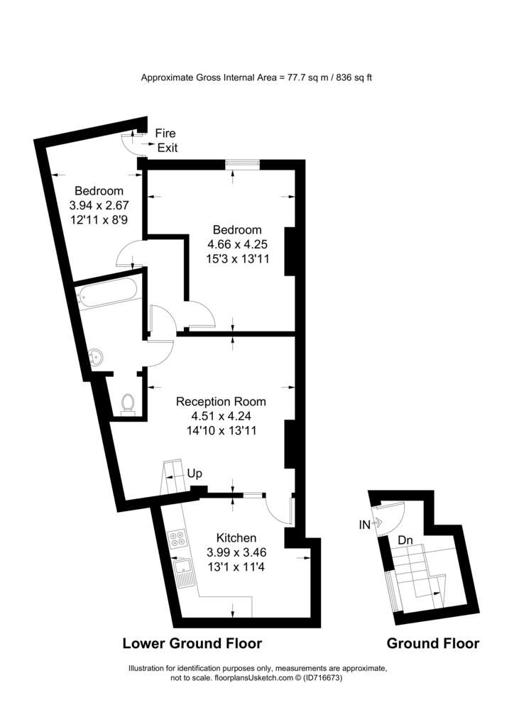 2 bedroom flat to rent - floorplan