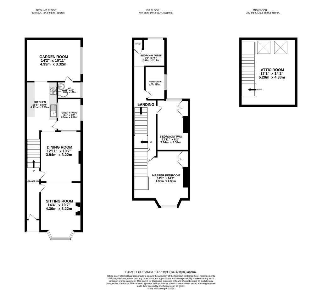 3 bedroom terraced house for sale - floorplan