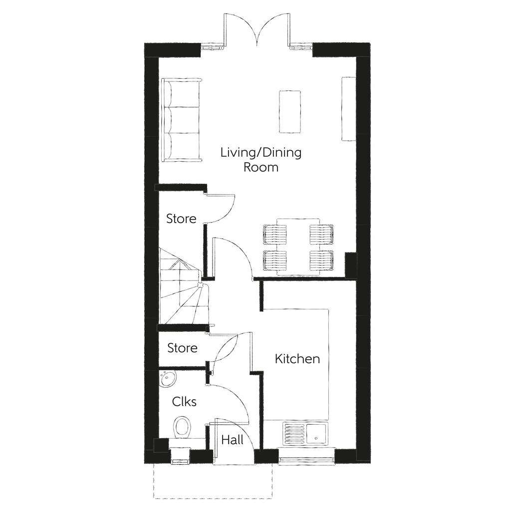 2 bedroom semi-detached house for sale - floorplan