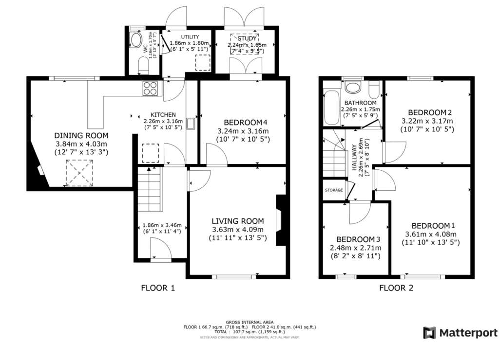 4 bedroom semi-detached house for sale - floorplan