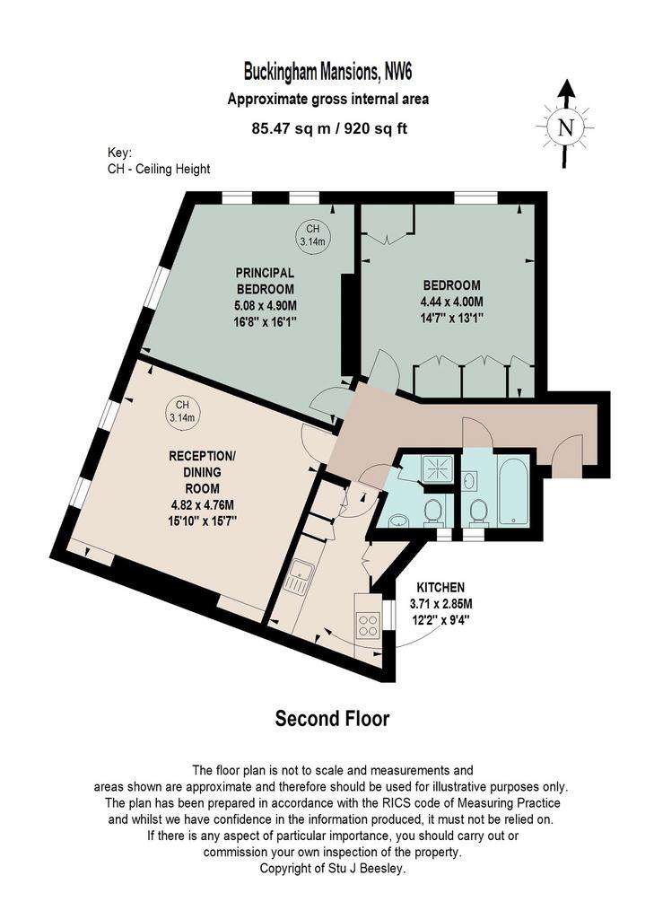 2 bedroom flat for sale - floorplan