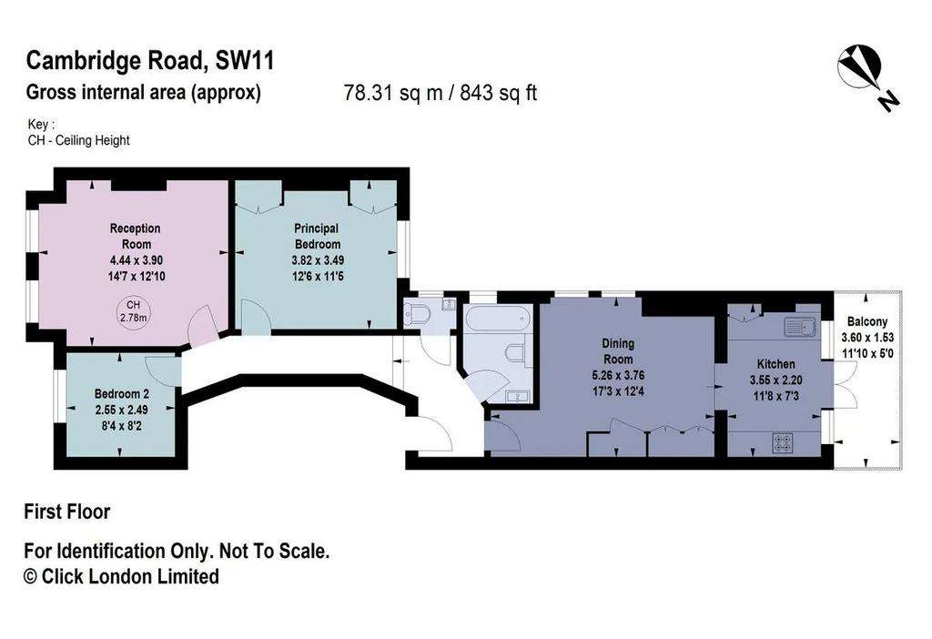 2 bedroom flat for sale - floorplan