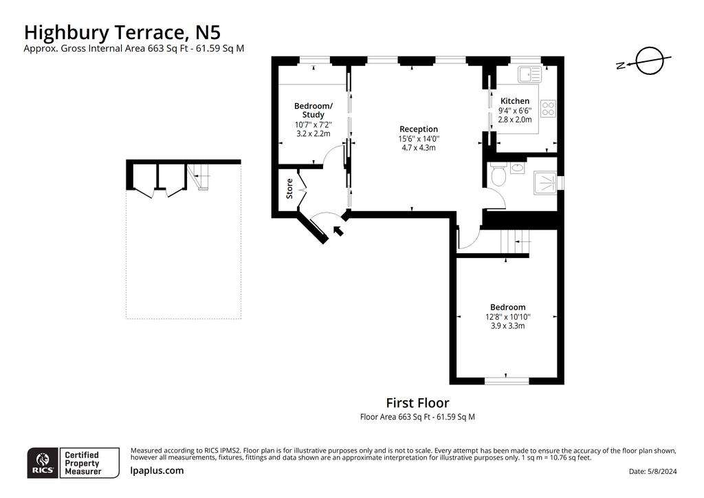 2 bedroom house to rent - floorplan